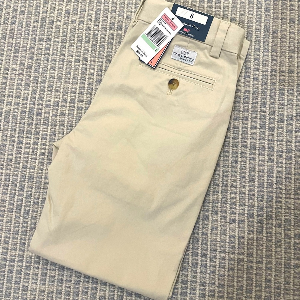 VINEYARD VINES Boys’ Breaker Pant; Size 8; Light Khaki NWT